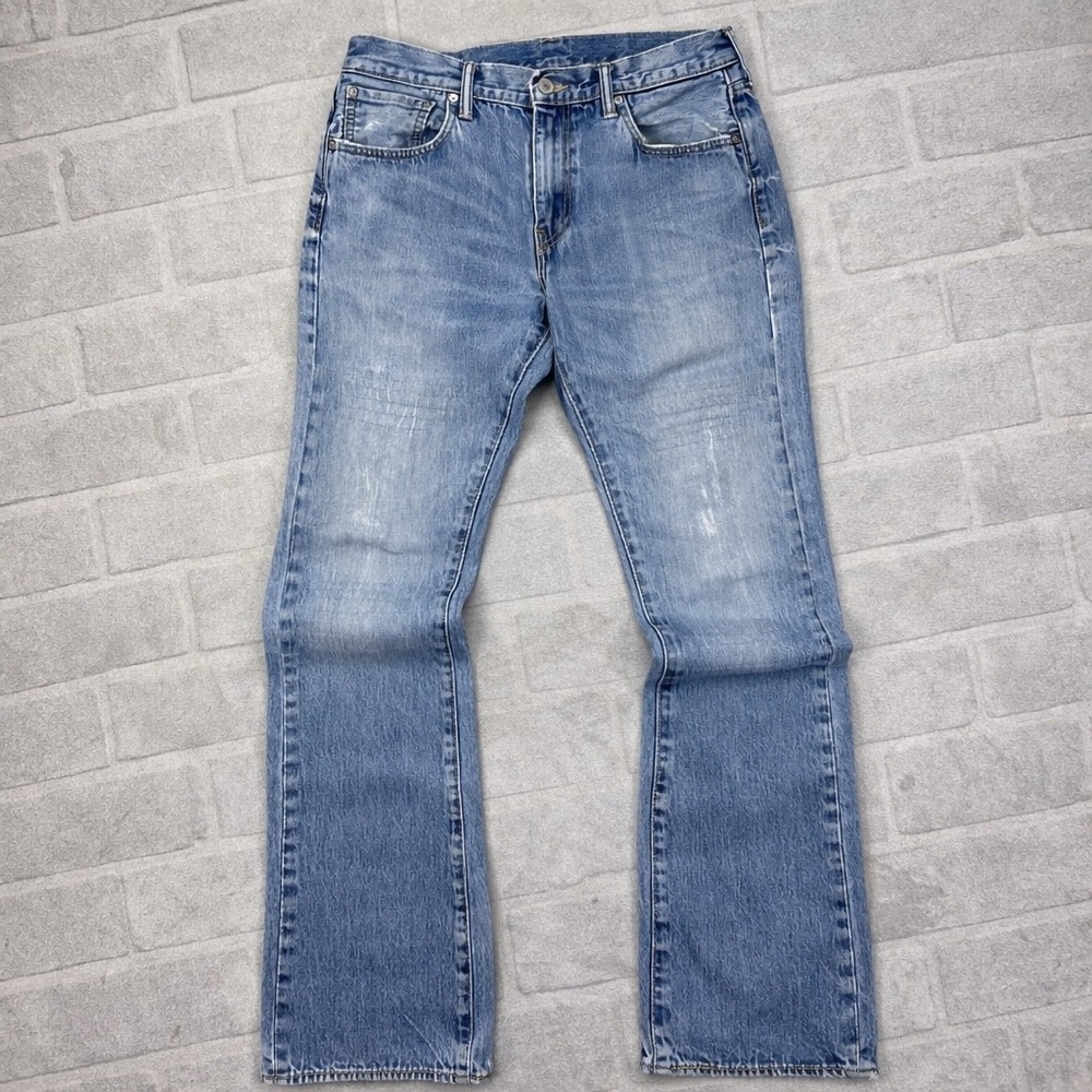 Levi 527 Jeans Mens 33x34 Lowrise Bootcut Light Wash Denim‎ (Reinforced Patch)